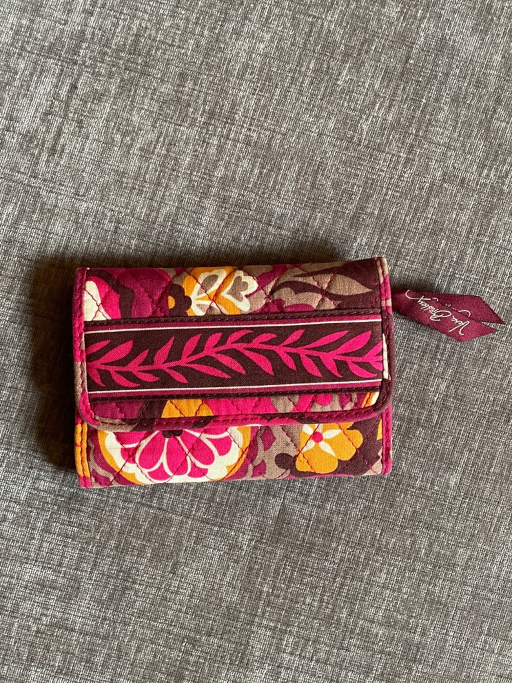Vera Bradley Floral Quilted Tri-Fold Wallet in Carnaby